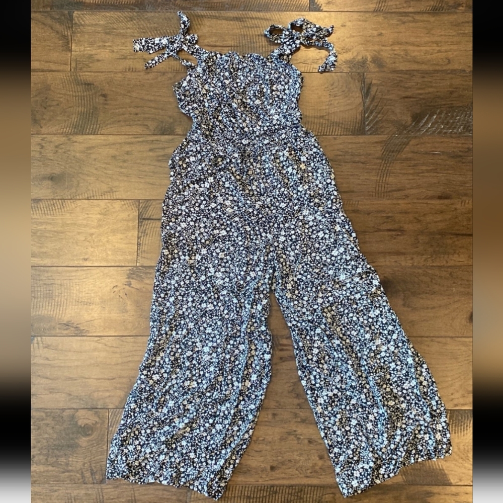 Black and White Floral Romper Medium